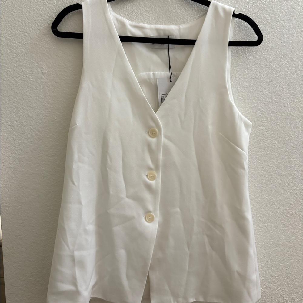 Princess Polly Ivory Button-Front Tank Top